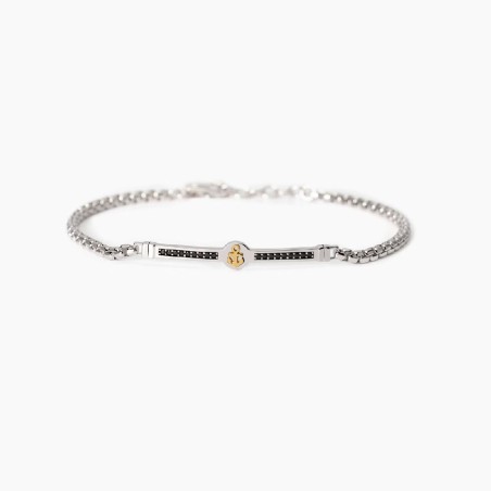 MABINA 534011 - Bracciale in argento 925/°°° elemento placcato oro 18Kt e zirconi