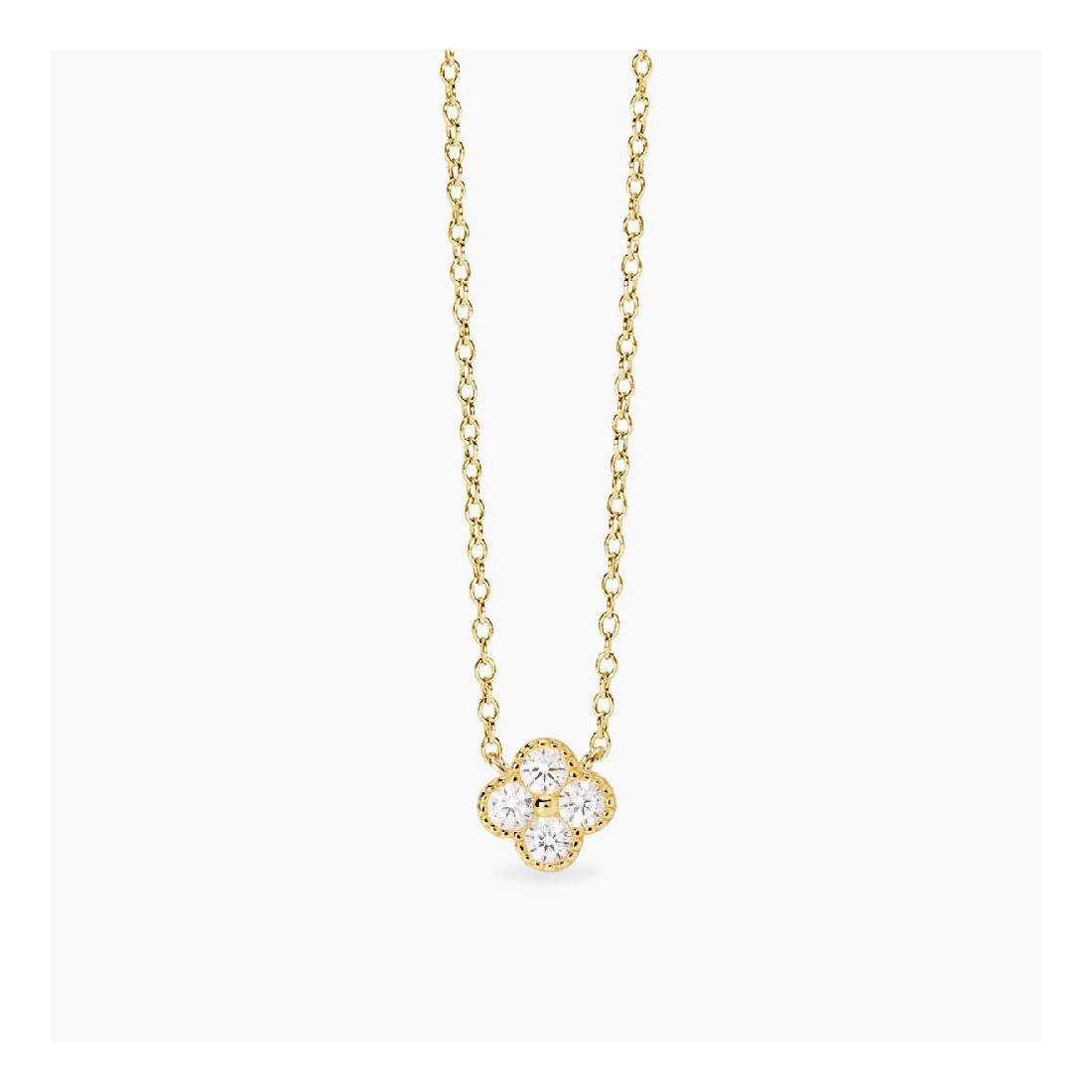 MABINA 553793 - Girocollo in argento 925/°°° placcato oro 18Kt e zirconi