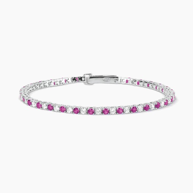 MABINA 533457-17 - Bracciale in argento 925/°°° rubini sintetici e  zirconi
