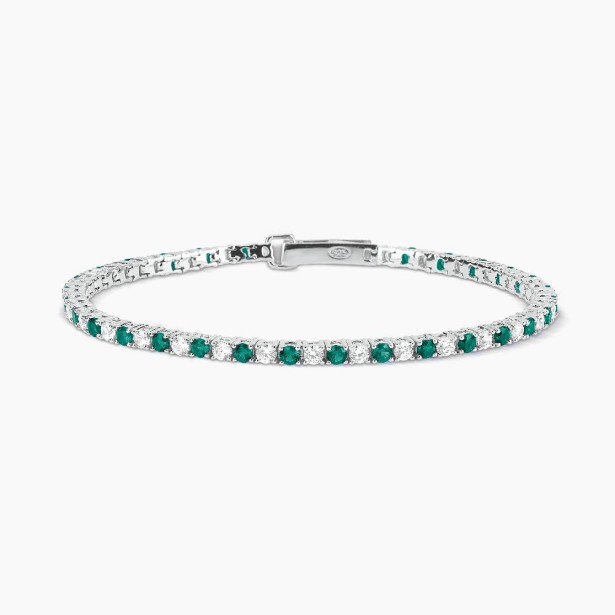 MABINA 533458-17 - Bracciale in argento 925/°°° smeraldi sintetici e zirconi