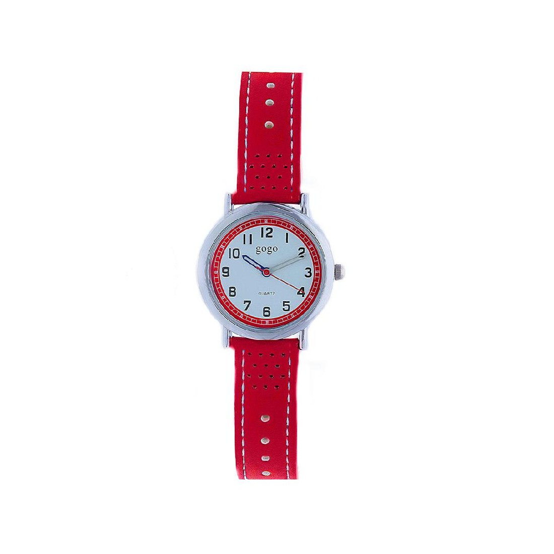 Orologio in metallo con cinturino in pelle