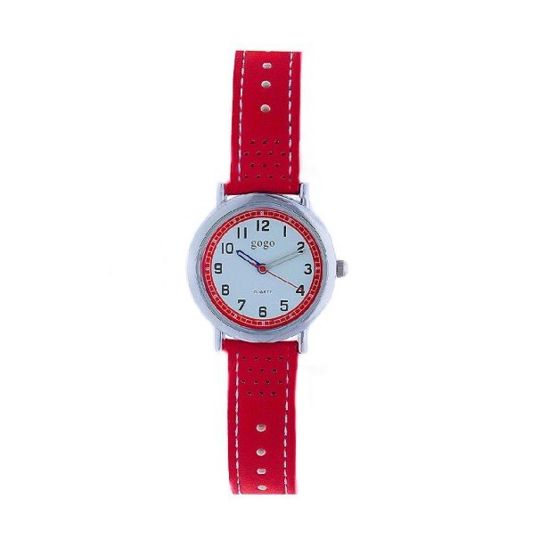 Orologio in metallo con cinturino in pelle