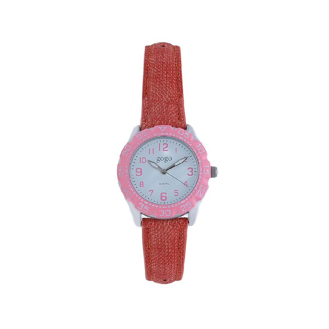 Orologio in metallo con cinturino in pelle