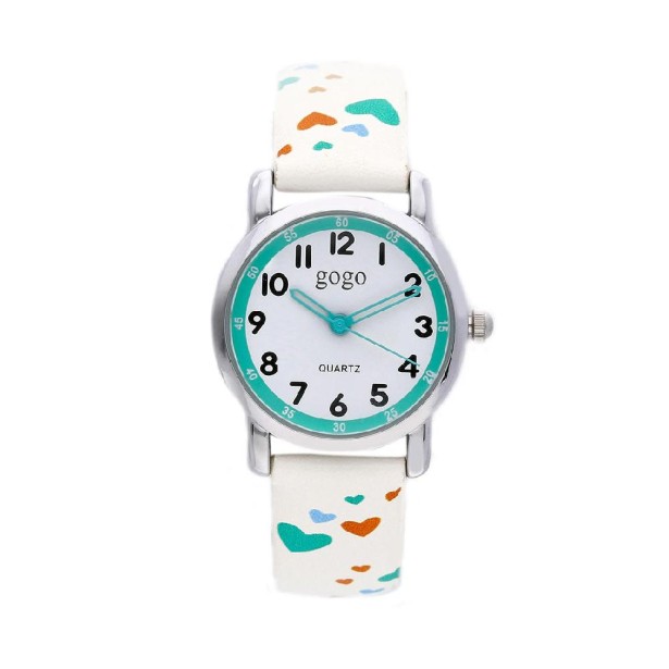 Orologio in metallo, gomma con cuori