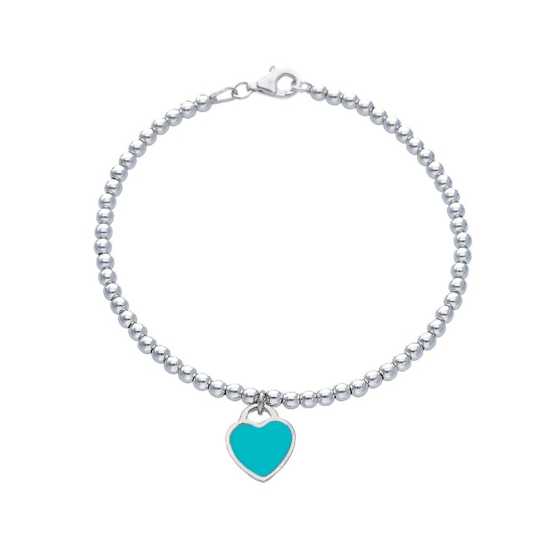 Bracciale in argento 925/°°° e smalto con cuore