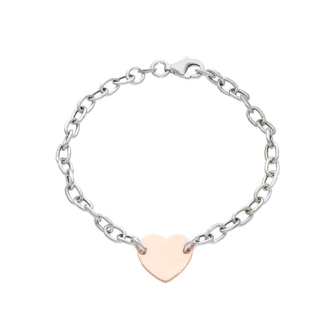 Bracciale in argento bicolore 925/°°° con cuore