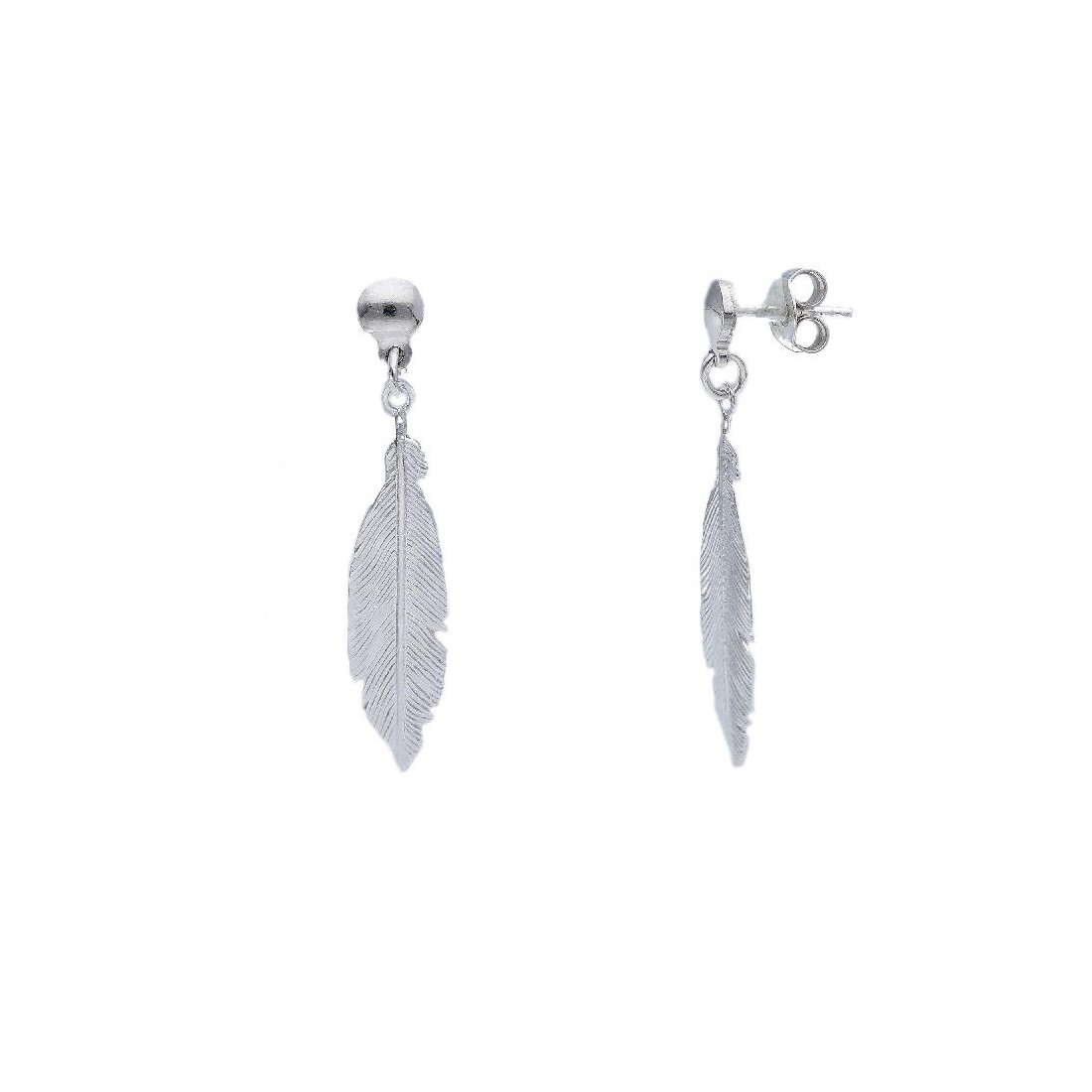 Orecchini pendenti in argento 925/°°° con foglia