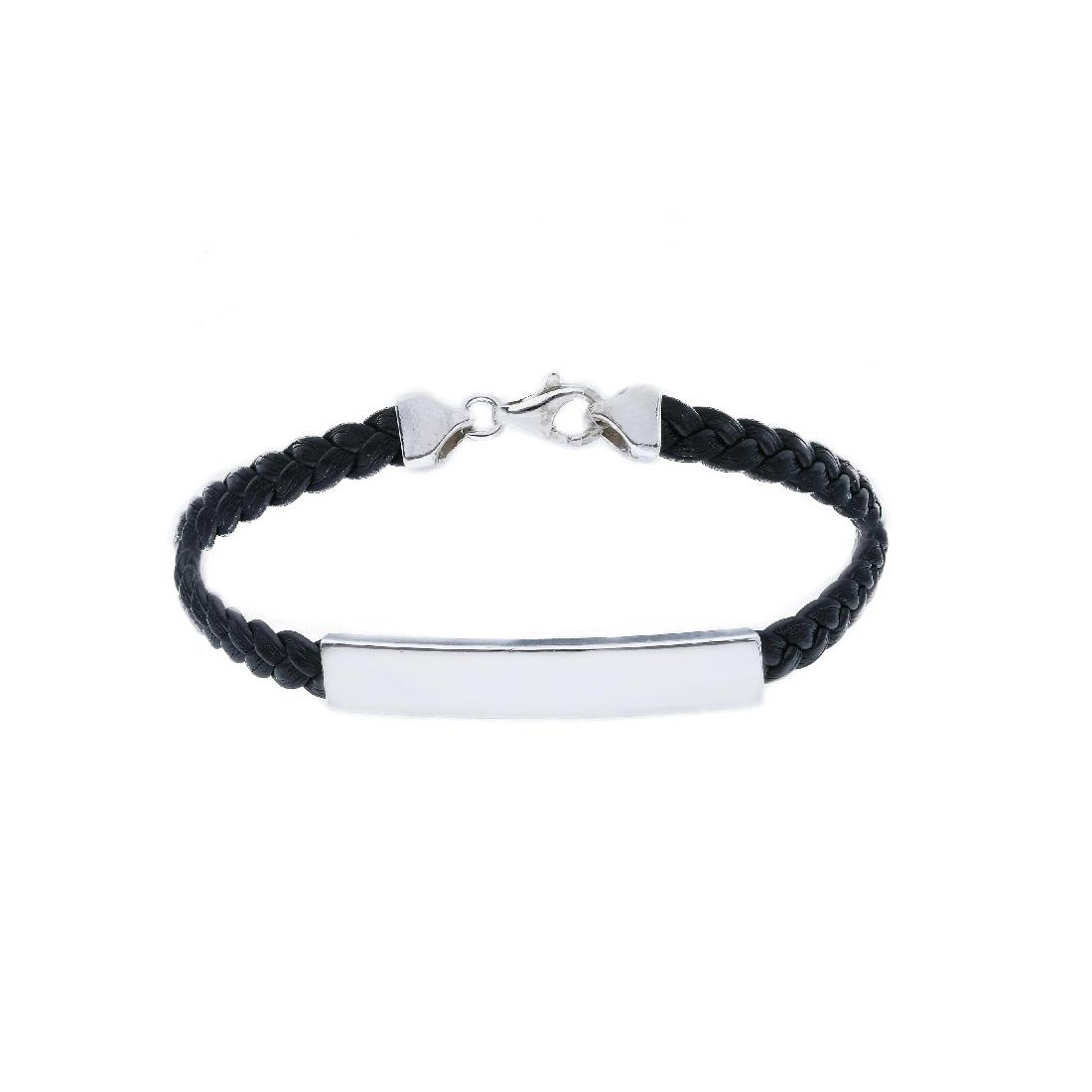 Bracciale targa in argento 925/°°° e corda
