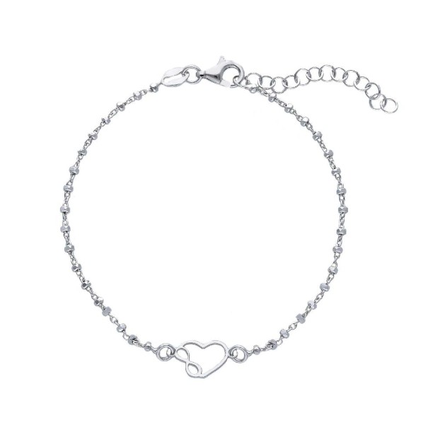 Bracciale in argento 925/ooo con cuore e infinito