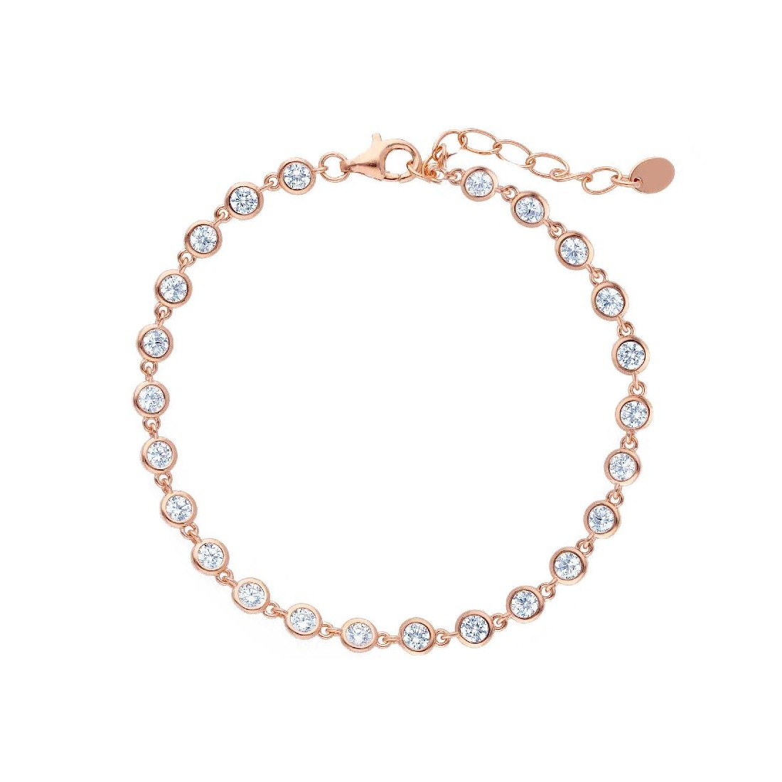 Bracciale in argento rosè 925/°°° e zirconia cubica