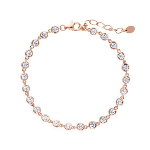 Bracciale in argento rosè 925/°°° e zirconia cubica