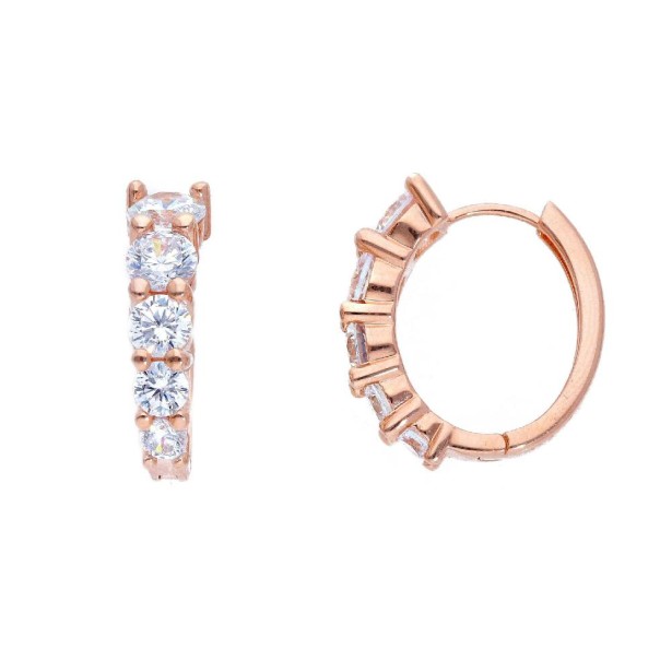 Orecchiono cerchio in argento rosè 925/°°° e ziconia cubica