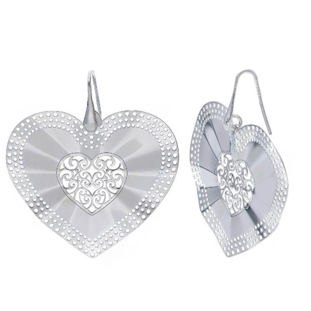 Orecchini pendenti in argento 925/°°° con cuore