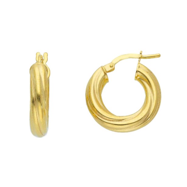 Orecchini cerchio in argento dorato 925/ooo