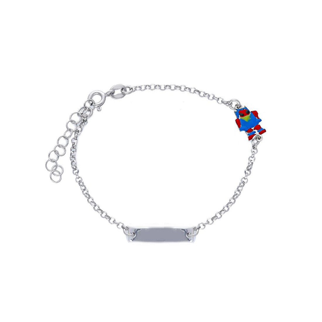 Bracciale in argento 925/°°° e smalto con robot