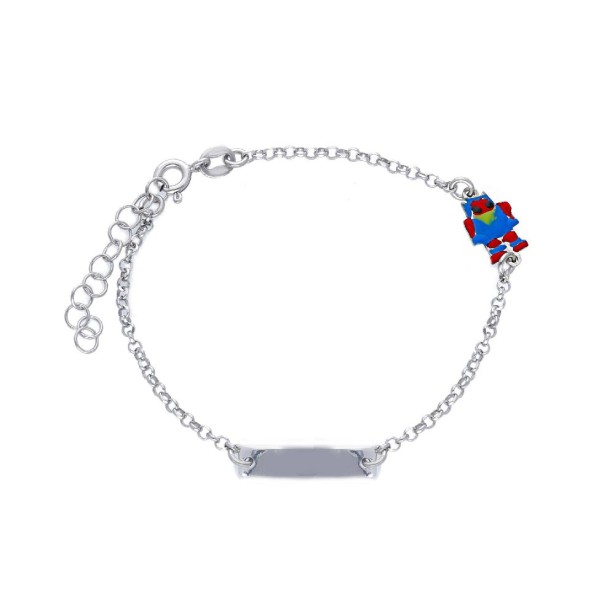 Bracciale in argento 925/°°° e smalto con robot