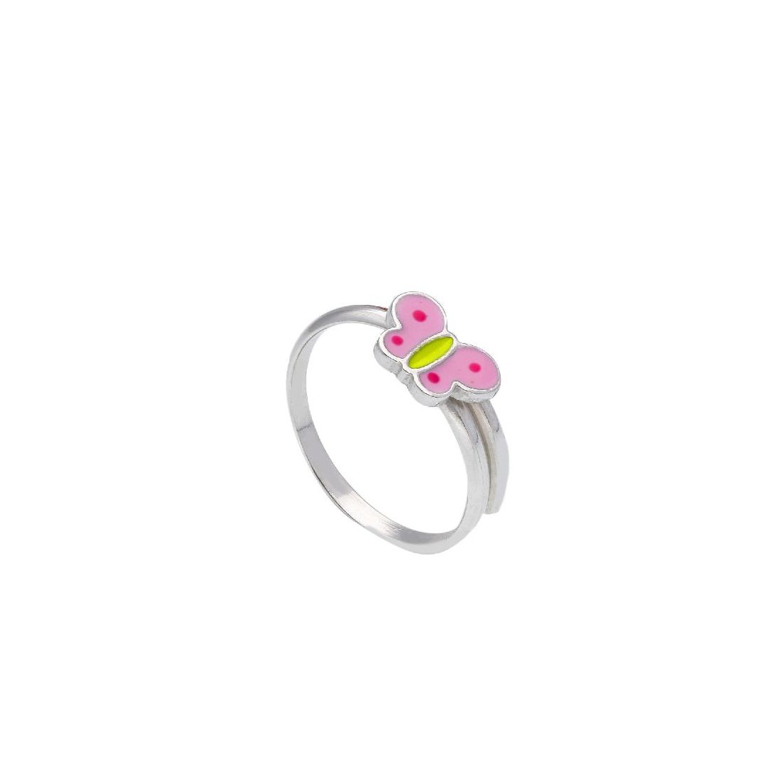 Anello in argento 925/°°° e smalto con farfalla