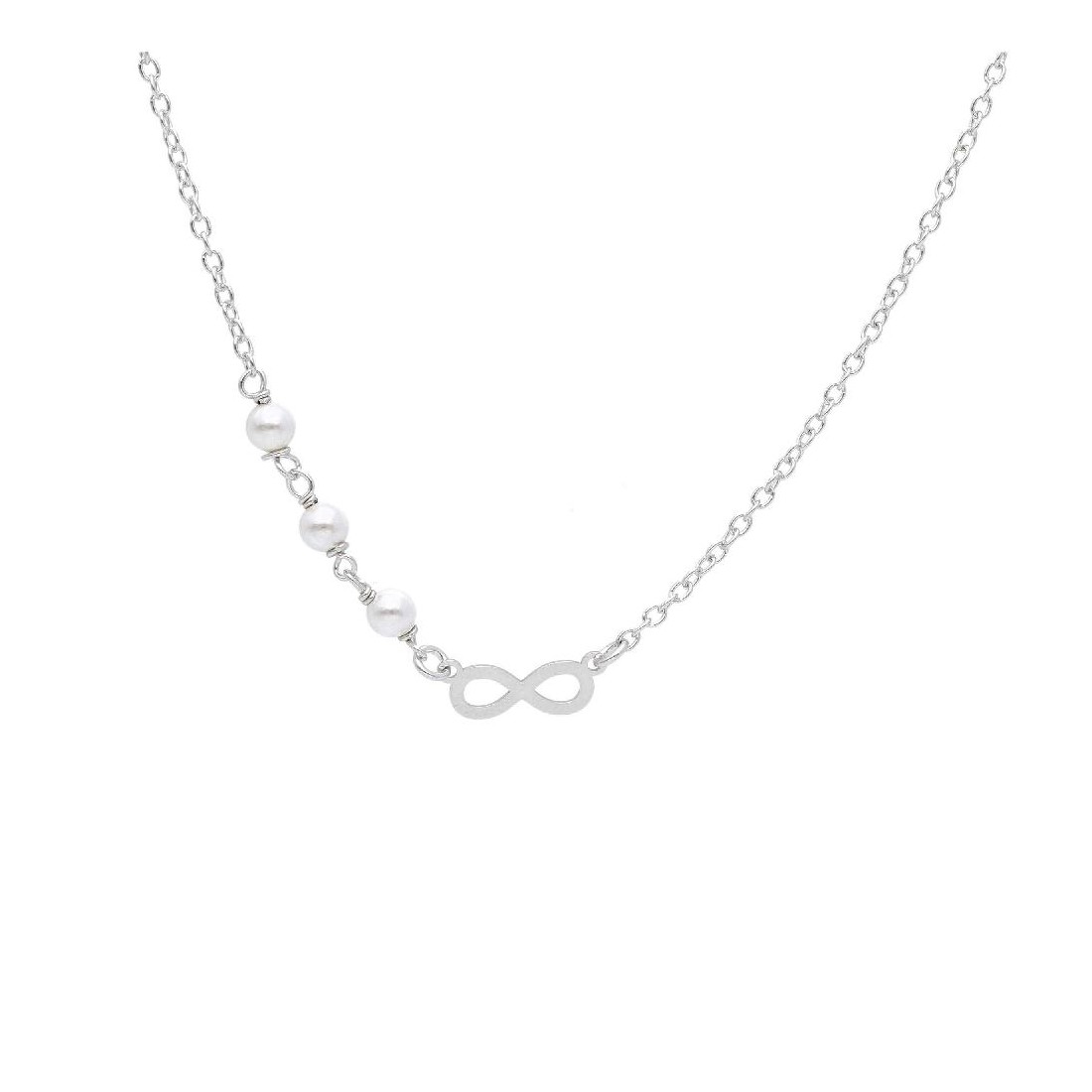Girocollo in argento 925/ooo e perla con infinito