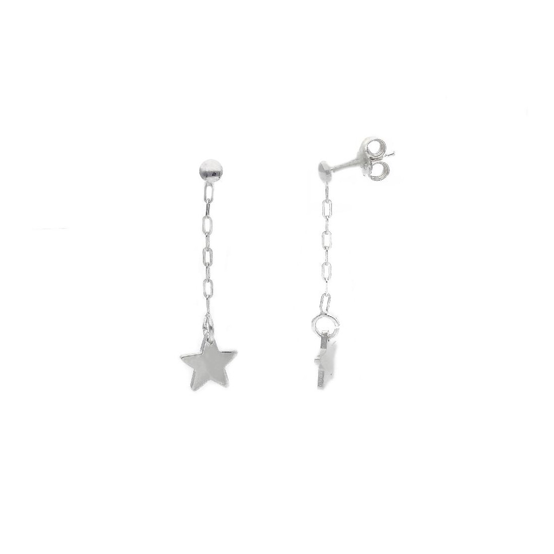 Orecchini pendenti in argento 925/°°° con stella
