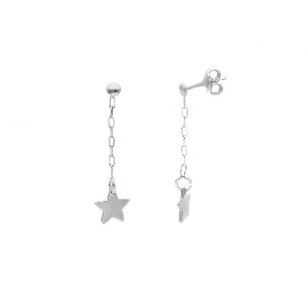 Orecchini pendenti in argento 925/°°° con stella