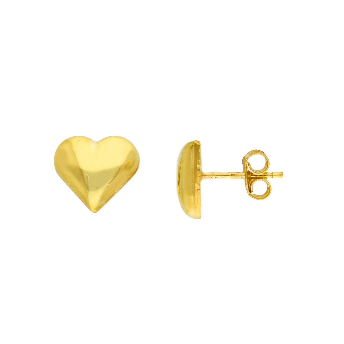 Orecchini lobo in argento dorato 925/°°° con cuore