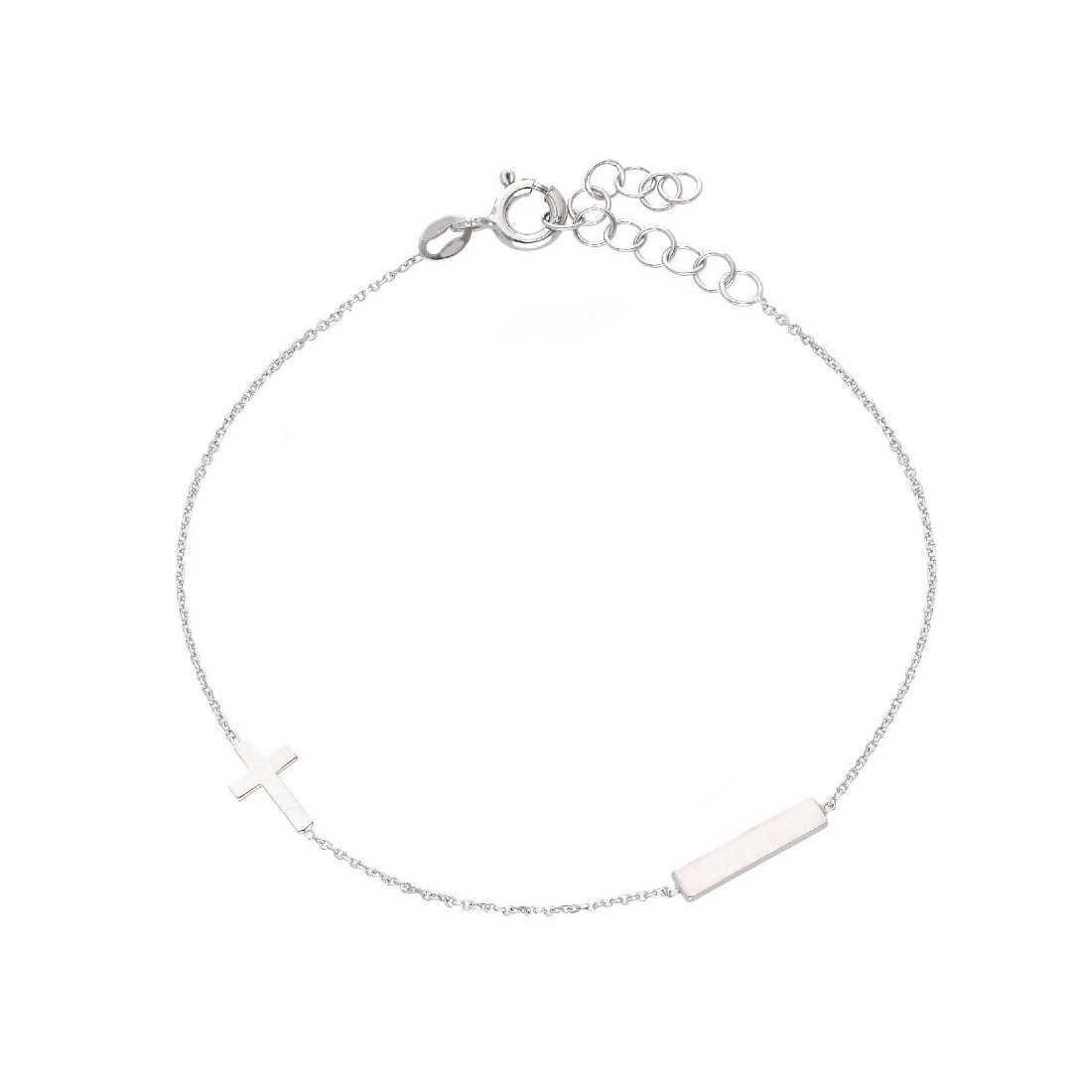 Bracciale targa in argento 925/°°° con croce