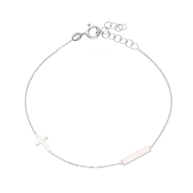 Bracciale targa in argento 925/°°° con croce