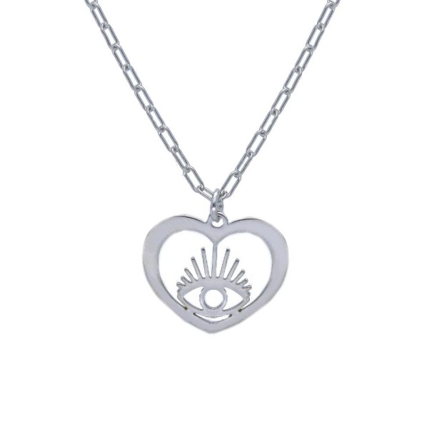 Girocollo in argento 925/°°° con cuore e occhio
