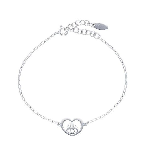 Bracciale in argento 925/°°° con cuore e occhio