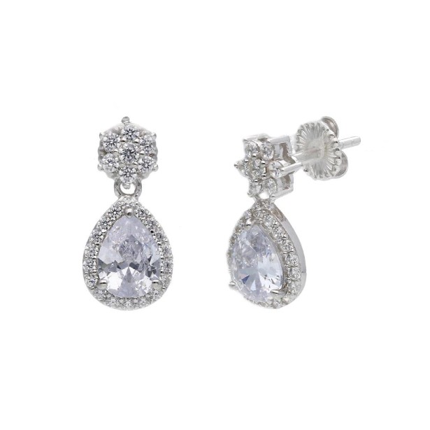 Orecchini pendenti in argento 925/°°° e zirconia cubica