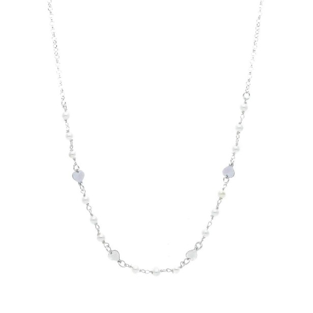 Girocollo in argento 925/ooo e perla con cuore