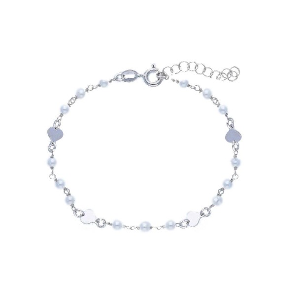 Bracciale in argento 925/ooo e perla con cuore