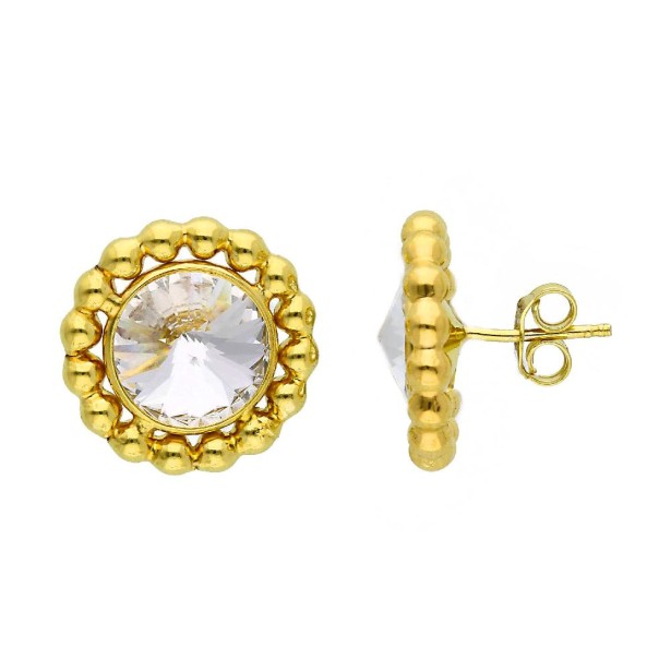 Orecchini lobo in argento dorato 925/ooo e cristallo artificiale