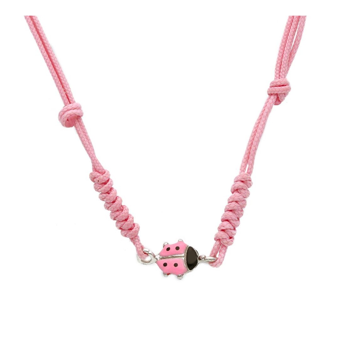 Girocollo in argento 925/°°° e smalto con coccinella