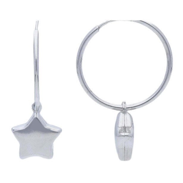 Orecchini cerchio in argento 925/°°° con stella