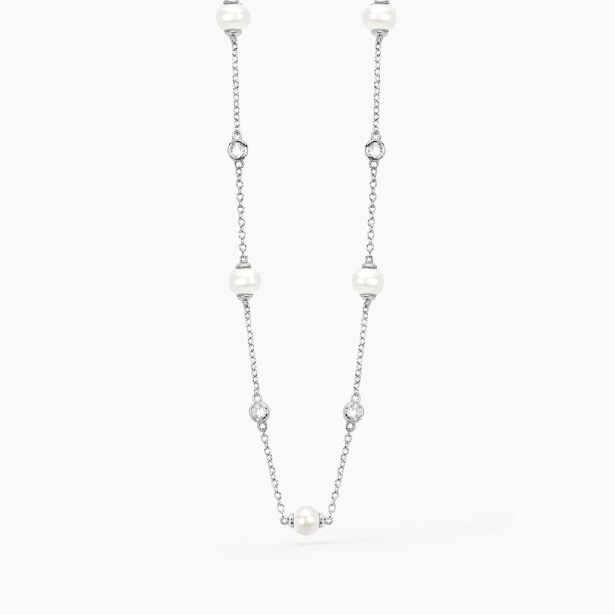 MABINA 553230 - Girocollo in argento 925/°°° perle coltivate e zirconi