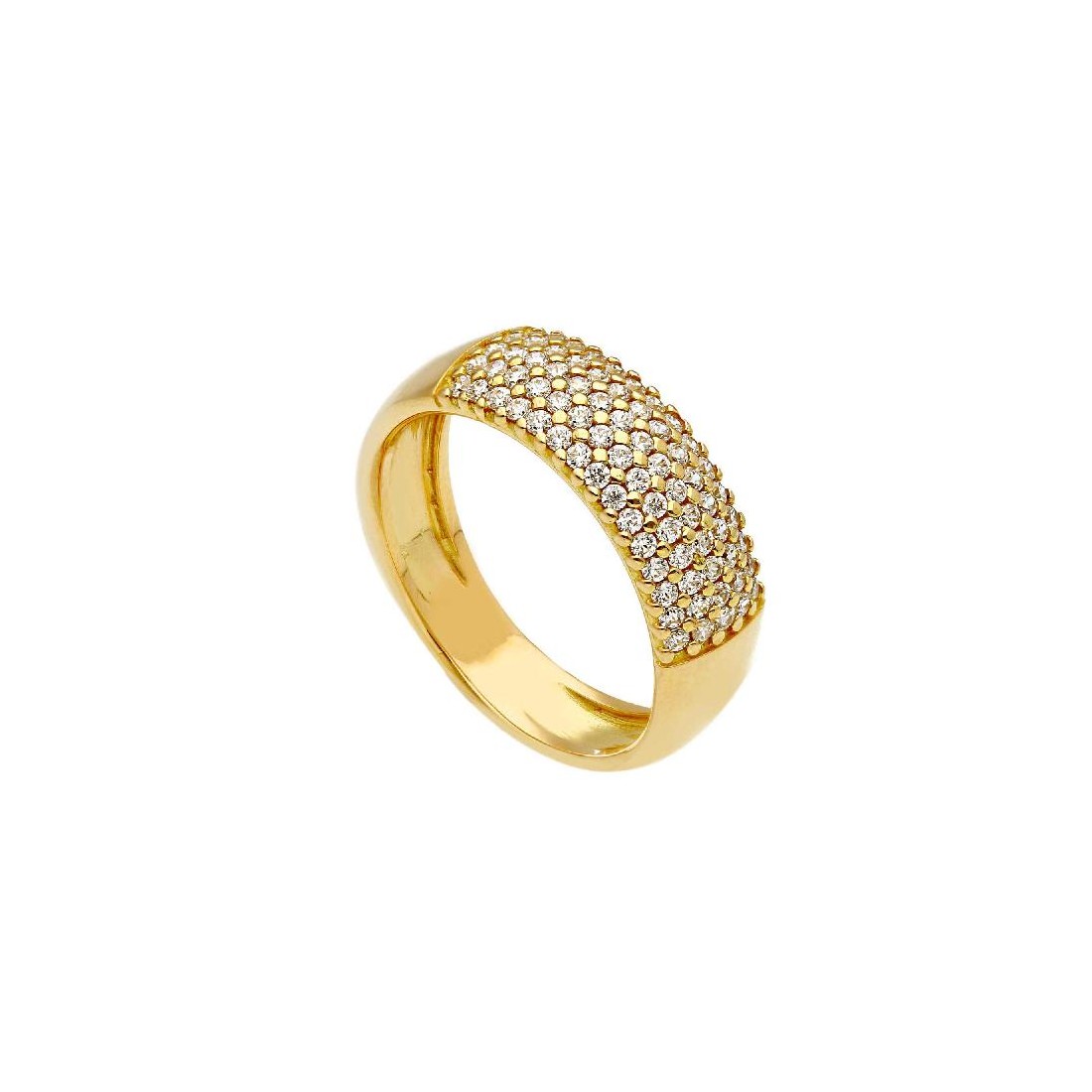 Anello in oro giallo 750/°°° e zirconia cubica