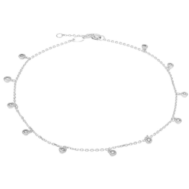 Cavigliera in oro bianco 750/ooo e zirconia cubica