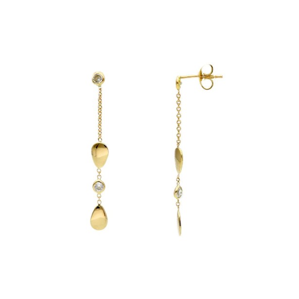 Orecchini pendenti in oro bianco 750/°°° e zirconia cubica