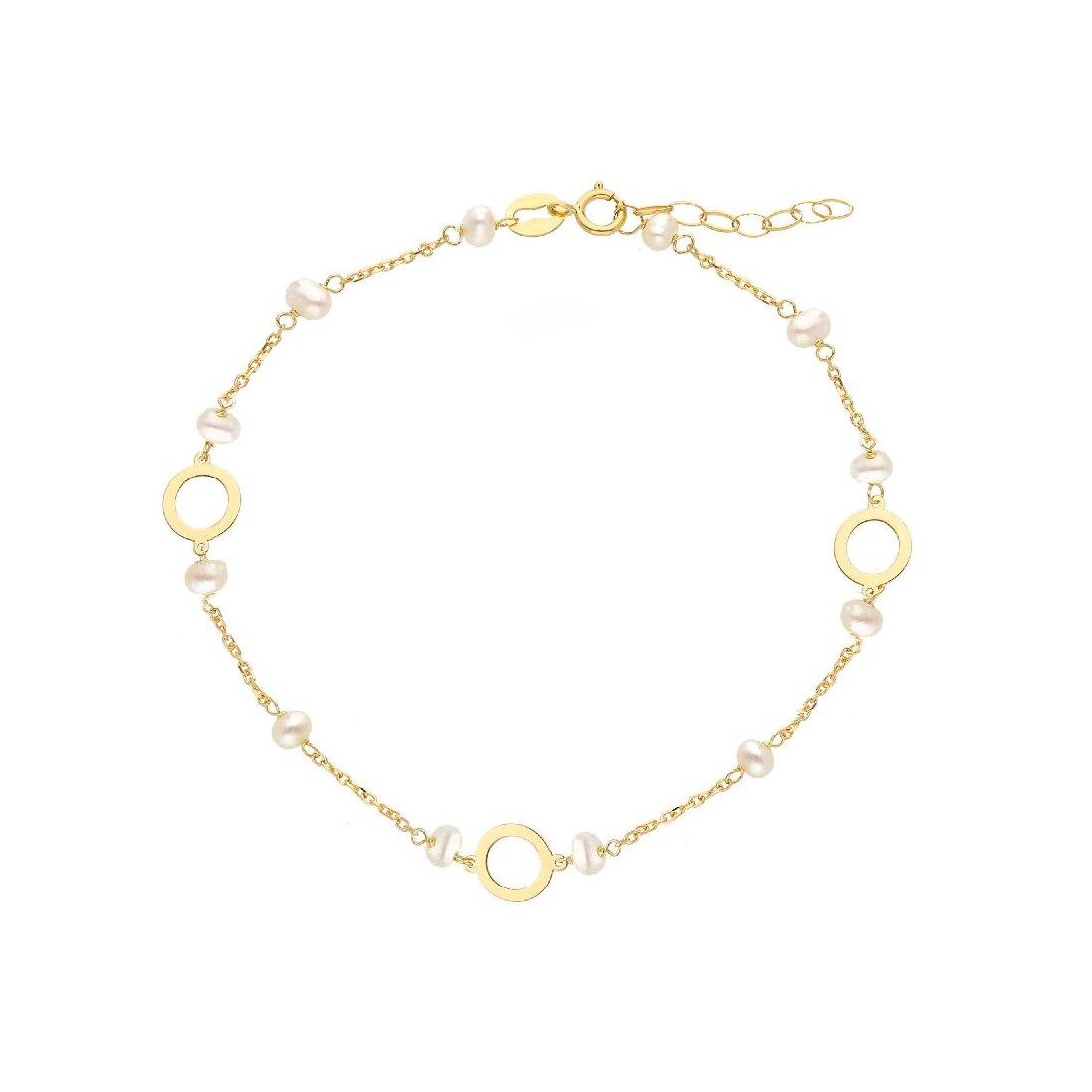 Bracciale in oro giallo 750/°°° e perla