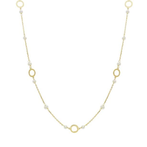 Girocollo in oro giallo 750/°°° e perla
