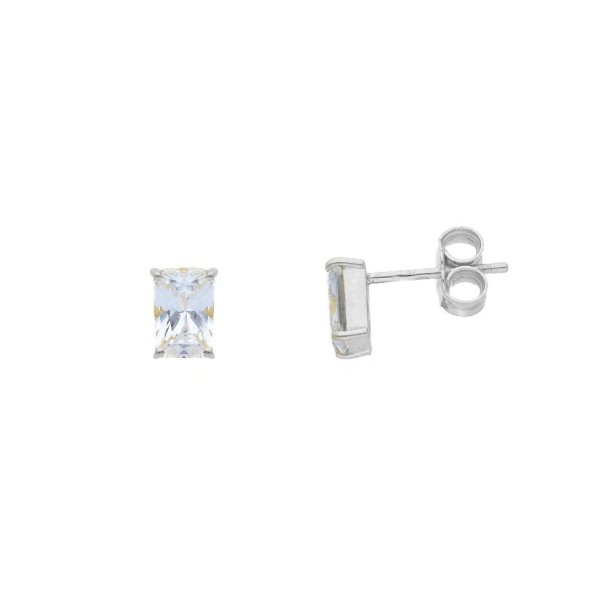 Orecchini punto luce in oro bianco 750/°°° e zirconia cubica