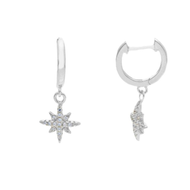 Orecchini pendenti in argento 925/ooo e zirconia con stella