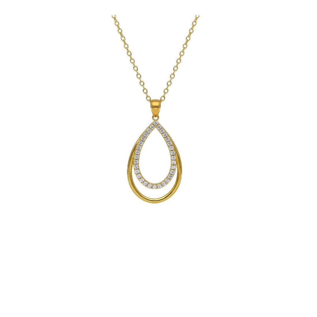 Girocollo in oro giallo 750/°°° e zirconia cubica