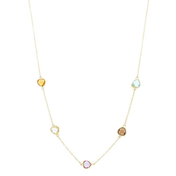 Girocollo in oro giallo 375/°°° e pietre multicolor