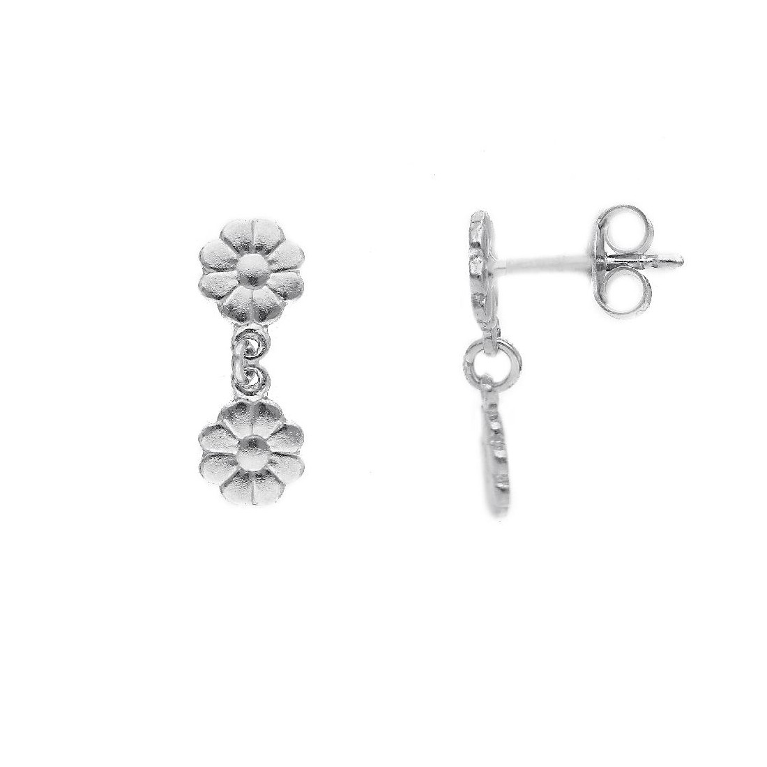 Orecchini pendenti in argento 925/ooo con fiore