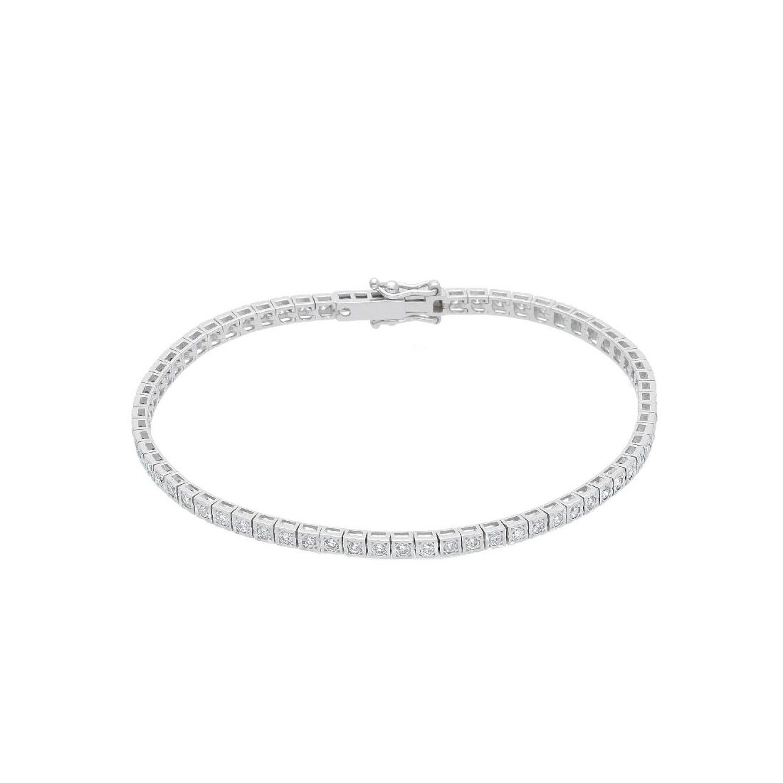 Bracciale tennis in oro bianco 750/ooo e diamante