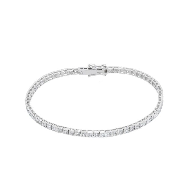 Bracciale tennis in oro bianco 750/ooo e diamante