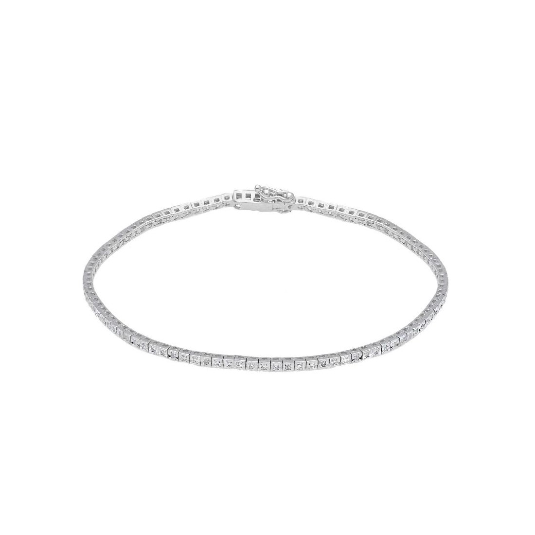 Bracciale tennis in oro bianco 750/ooo e diamante