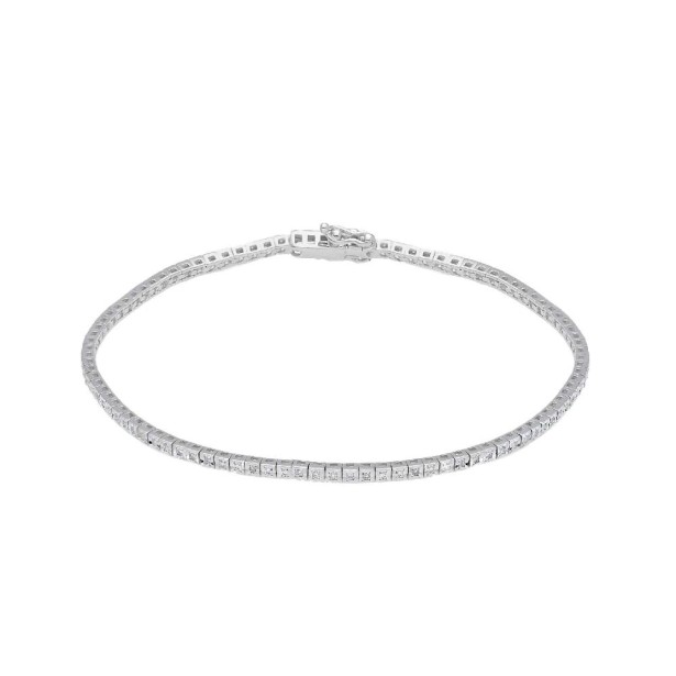 Bracciale tennis in oro bianco 750/ooo e diamante